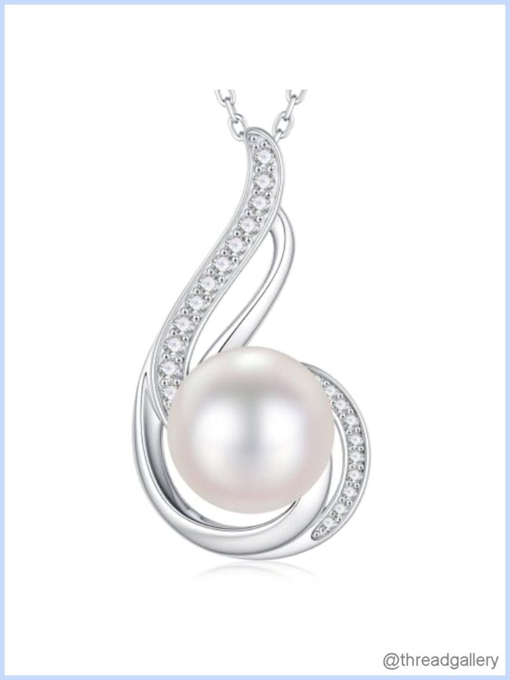 Freshwater Cultured Pearl Necklace 925 Sterling Silver Pendant Jewelry